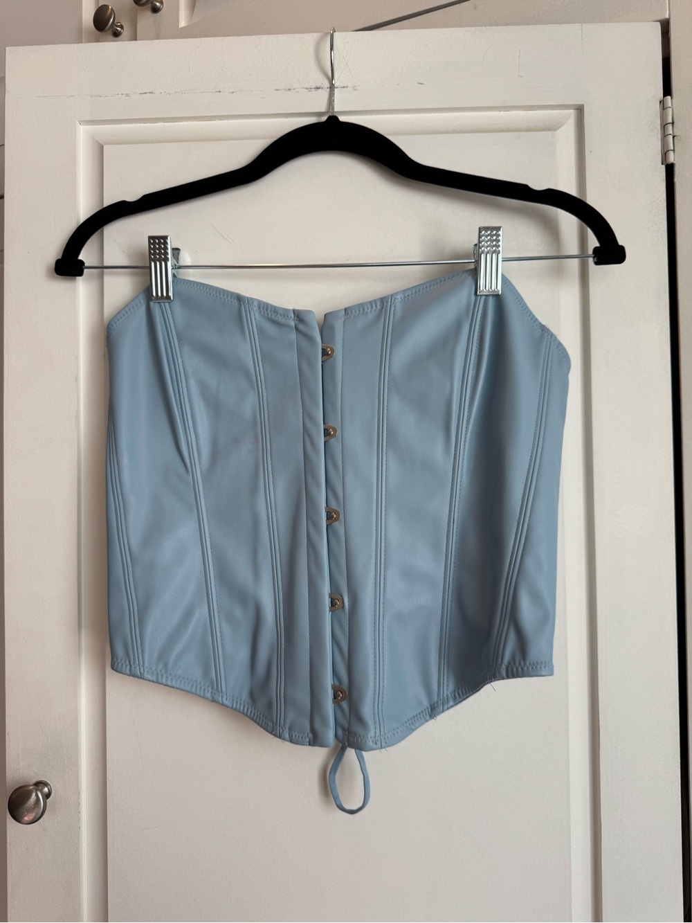 Urban Outfitters Powder Blue Strapless Corset Top